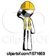 Poster, Art Print Of Ink Construction Worker Contractor Man Soldier Salute Pose