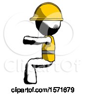 Ink Construction Worker Contractor Man Sitting Or Driving Position