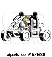 Poster, Art Print Of Ink Construction Worker Contractor Man Riding Sports Buggy Side Angle View
