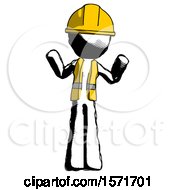 Poster, Art Print Of Ink Construction Worker Contractor Man Shrugging Confused