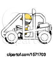 Poster, Art Print Of Ink Construction Worker Contractor Man Riding Sports Buggy Side View