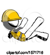 Poster, Art Print Of Ink Construction Worker Contractor Man Falling Backwards