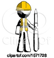 Ink Construction Worker Contractor Man Holding Large Pen
