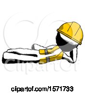 Poster, Art Print Of Ink Construction Worker Contractor Man Reclined On Side