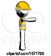 Poster, Art Print Of Ink Construction Worker Contractor Man Pointing Right