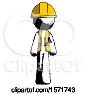 Poster, Art Print Of Ink Construction Worker Contractor Man Walking Front View