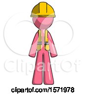 Pink Construction Worker Contractor Man Standing Facing Forward