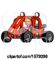 Poster, Art Print Of Pink Construction Worker Contractor Man Riding Sports Buggy Side Angle View