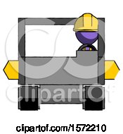 Poster, Art Print Of Purple Construction Worker Contractor Man Driving Amphibious Tracked Vehicle Front View