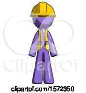 Purple Construction Worker Contractor Man Standing Facing Forward