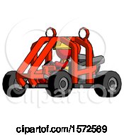Poster, Art Print Of Red Construction Worker Contractor Man Riding Sports Buggy Side Angle View