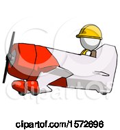 Poster, Art Print Of White Construction Worker Contractor Man In Geebee Stunt Aircraft Side View
