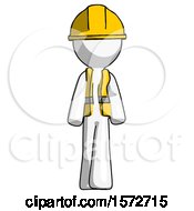 Poster, Art Print Of White Construction Worker Contractor Man Walking Front View