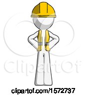 Poster, Art Print Of White Construction Worker Contractor Man Hands On Hips