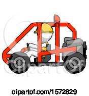 Poster, Art Print Of White Construction Worker Contractor Man Riding Sports Buggy Side View