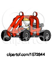White Construction Worker Contractor Man Riding Sports Buggy Side Angle View
