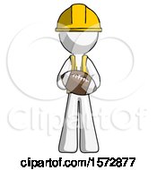 Poster, Art Print Of White Construction Worker Contractor Man Giving Football To You