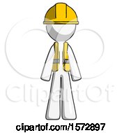 White Construction Worker Contractor Man Standing Facing Forward