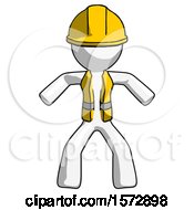 Poster, Art Print Of White Construction Worker Contractor Male Sumo Wrestling Power Pose