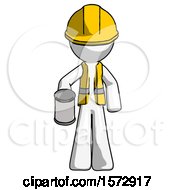 Poster, Art Print Of White Construction Worker Contractor Man Begger Holding Can Begging Or Asking For Charity