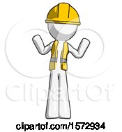 Poster, Art Print Of White Construction Worker Contractor Man Shrugging Confused