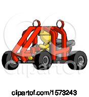 Poster, Art Print Of Yellow Construction Worker Contractor Man Riding Sports Buggy Side Angle View