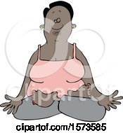 Clipart Of A Relaxed Black Woman Meditating Or Doing Yoga Royalty Free Vector Illustration