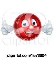 Poster, Art Print Of Cricket Ball Mascot Character Giving Two Thumbs Up
