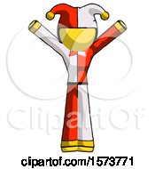 Poster, Art Print Of Yellow Jester Joker Man With Arms Out Joyfully