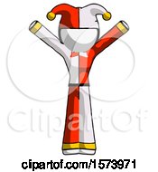 Poster, Art Print Of White Jester Joker Man With Arms Out Joyfully