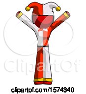 Red Jester Joker Man With Arms Out Joyfully