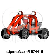 Poster, Art Print Of Red Jester Joker Man Riding Sports Buggy Side Angle View