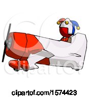Poster, Art Print Of Red Jester Joker Man In Geebee Stunt Aircraft Side View