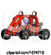Poster, Art Print Of Purple Jester Joker Man Riding Sports Buggy Side Angle View