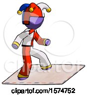Poster, Art Print Of Purple Jester Joker Man On Postage Envelope Surfing