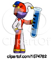 Purple Jester Joker Man Holding Large Test Tube