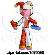 Pink Jester Joker Man Red Pill Or Blue Pill Concept