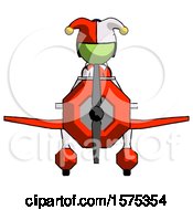 Poster, Art Print Of Green Jester Joker Man In Geebee Stunt Plane Front View