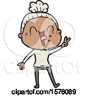 Cartoon Happy Old Woman