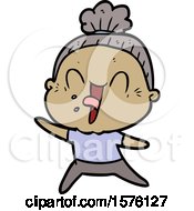 Cartoon Happy Old Woman