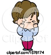 Poster, Art Print Of Cartoon Frustrated Woman