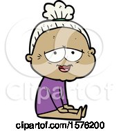 Poster, Art Print Of Cartoon Happy Old Lady