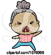 Poster, Art Print Of Cartoon Angry Old Woman