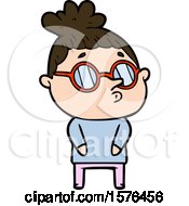 Poster, Art Print Of Cartoon Woman Wearing Glasses