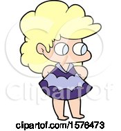Cartoon Girl In Dress by lineartestpilot