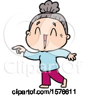 Poster, Art Print Of Cartoon Happy Old Lady