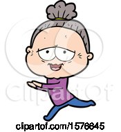 Cartoon Happy Old Lady