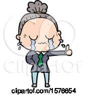 Poster, Art Print Of Cartoon Old Woman Crying