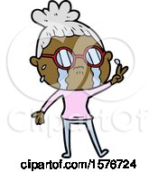 Poster, Art Print Of Cartoon Crying Woman Wearing Spectacles