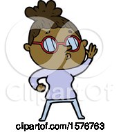 Poster, Art Print Of Cartoon Woman Wearing Glasses